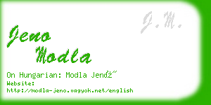 jeno modla business card